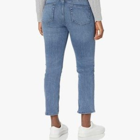 Daily Ritual Girlfriend Jeans Womens Plus 32 Blue Mid Rise Stretch Cropped Denim - Picture 6 of 10